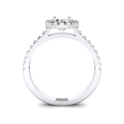 Round Halo Pave Crystal Engagement Ring (1.12 CTW) Side View