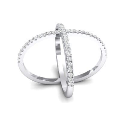 Pave Diamond X Ring (0.63 CTW) Perspective View