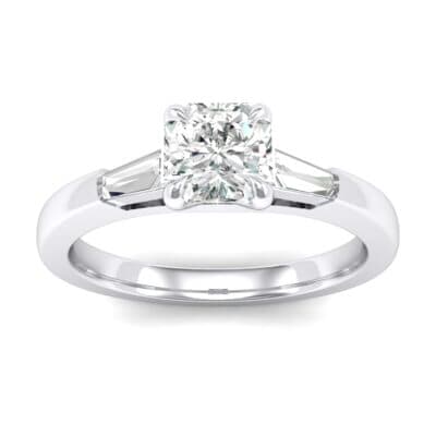 Tapered Baguette Princess-Cut Crystal Engagement Ring (0.64 CTW) Top Dynamic View