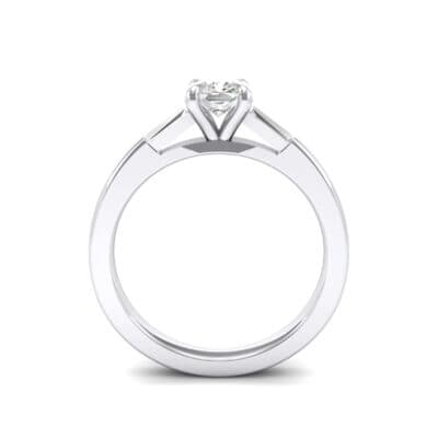 Tapered Baguette Princess-Cut Crystal Engagement Ring (0.64 CTW) Side View