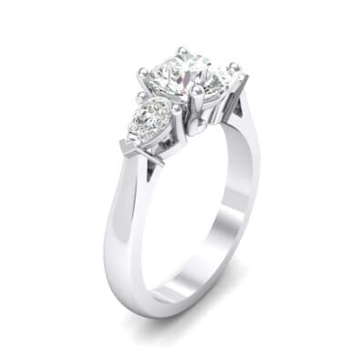 Pear Three-Stone Crystal Engagement Ring (1.05 CTW) Perspective View