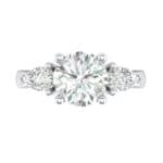 Pear Three-Stone Crystal Engagement Ring (1.05 CTW) Top Flat View