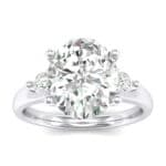 Shoulder Accent Oval Crystal Ring (2.54 CTW) Top Dynamic View