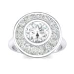 Deco Bezel-Set Halo Crystal Engagement Ring (0.87 CTW) Top Dynamic View