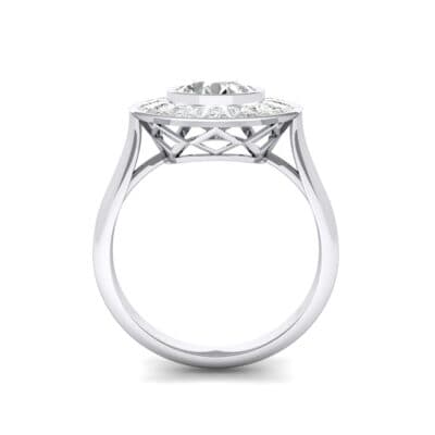 Deco Bezel-Set Halo Crystal Engagement Ring (0.87 CTW) Side View