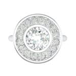 Deco Bezel-Set Halo Crystal Engagement Ring (0.87 CTW) Top Flat View