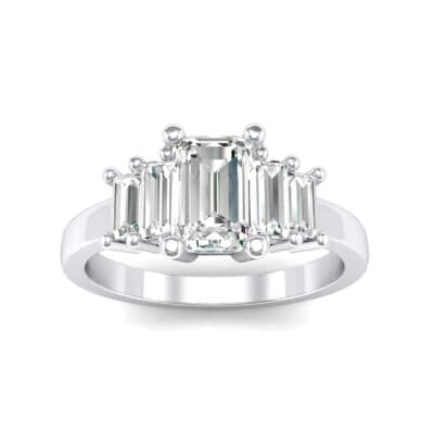 Stepped Five-Stone Crystal Engagement Ring (1 CTW) Top Dynamic View