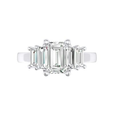Stepped Five-Stone Diamond Engagement Ring (1.84 CTW) Top Flat View