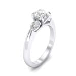 Claw Prong Pear Three-Stone Diamond Engagement Ring (1.16 CTW) Perspective View