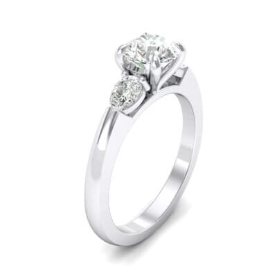 Claw Prong Pear Three-Stone Diamond Engagement Ring (1.16 CTW) Perspective View