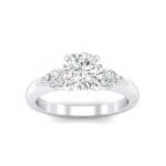 Claw Prong Pear Three-Stone Crystal Engagement Ring (0.82 CTW) Top Dynamic View