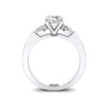 Claw Prong Pear Three-Stone Crystal Engagement Ring (0.82 CTW) Side View