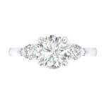 Claw Prong Pear Three-Stone Diamond Engagement Ring (1.16 CTW) Top Flat View