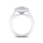 Gala Double Halo Cushion-Cut Crystal Engagement Ring (0.36 CTW) Side View