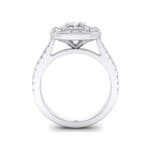Gala Double Halo Cushion-Cut Diamond Engagement Ring (0.92 CTW) Side View