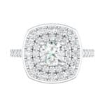 Gala Double Halo Cushion-Cut Diamond Engagement Ring (0.92 CTW) Top Flat View