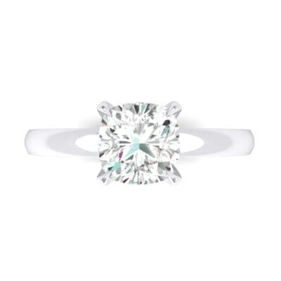 Claw Prong Cushion-Cut Solitaire Diamond Engagement Ring (0.66 CTW) Top Flat View