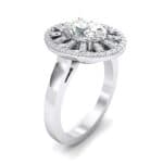 Oval Pierced Halo Diamond Ring (1.51 CTW) Perspective View
