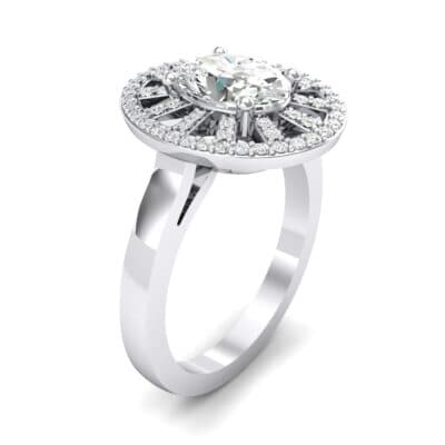 Oval Pierced Halo Diamond Ring (1.51 CTW) Perspective View