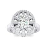 Oval Pierced Halo Diamond Ring (1.51 CTW) Top Dynamic View
