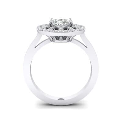 Oval Pierced Halo Diamond Ring (1.51 CTW) Side View