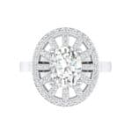 Oval Pierced Halo Crystal Ring (1.21 CTW) Top Flat View