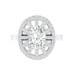 Oval Pierced Halo Diamond Ring (1.51 CTW) Top Flat View