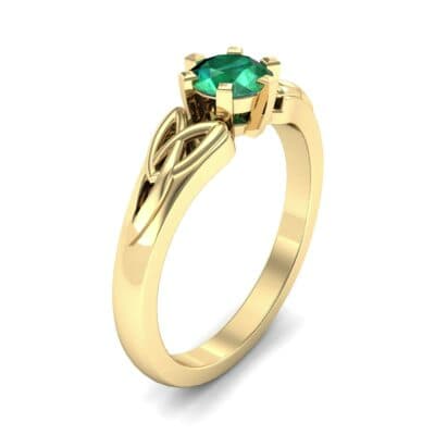 Celtic Six-Prong Emerald Engagement Ring (0.64 CTW) Perspective View