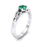 Celtic Six-Prong Emerald Engagement Ring (0.64 CTW) Perspective View