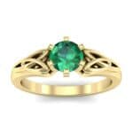 Celtic Six-Prong Emerald Engagement Ring (0.64 CTW) Top Dynamic View