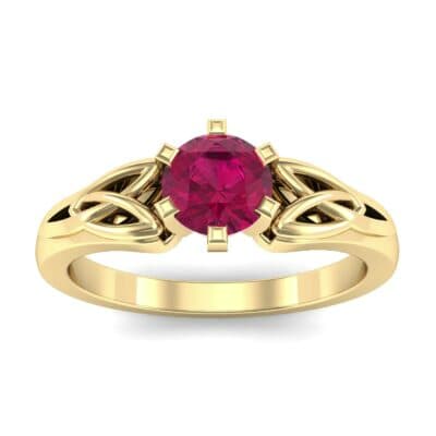 Celtic Six-Prong Ruby Engagement Ring (0.64 CTW) Top Dynamic View