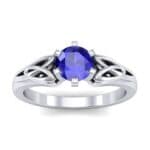Celtic Six-Prong Blue Sapphire Engagement Ring (0.64 CTW) Top Dynamic View
