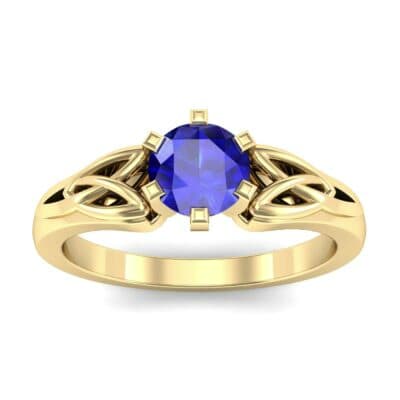 Celtic Six-Prong Blue Sapphire Engagement Ring (0.64 CTW) Top Dynamic View