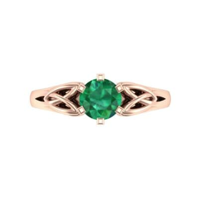 Celtic Six-Prong Emerald Engagement Ring (0.64 CTW) Top Flat View