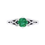 Celtic Six-Prong Emerald Engagement Ring (0.64 CTW) Top Flat View