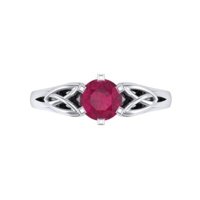 Celtic Six-Prong Ruby Engagement Ring (0.64 CTW) Top Flat View