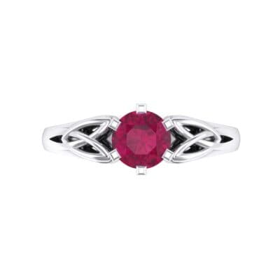 Celtic Six-Prong Ruby Engagement Ring (0.64 CTW) Top Flat View