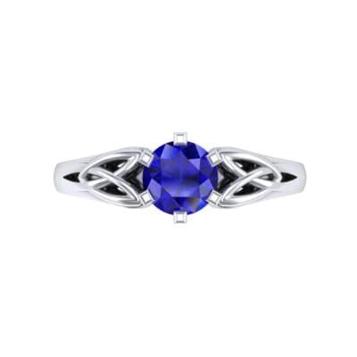 Celtic Six-Prong Blue Sapphire Engagement Ring (0.64 CTW) Top Flat View