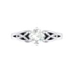 Celtic Six-Prong Crystal Engagement Ring (0.46 CTW) Top Flat View