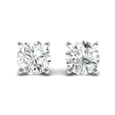 Classic Round Brilliant Crystal Stud Earrings (0.7 CTW) Side View