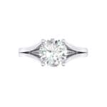 Cathedral Split Shank Solitaire Diamond Engagement Ring (0.36 CTW) Top Flat View