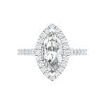 Marquise Halo Crystal Engagement Ring (0.95 CTW) Top Flat View