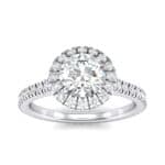 Round Halo Full Pave Diamond Engagement Ring (1.02 CTW) Top Dynamic View