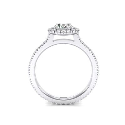 Round Halo Full Pave Diamond Engagement Ring (1.02 CTW) Side View