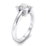 Cathedral Princess-Cut Solitaire Crystal Engagement Ring (0.65 CTW) Perspective View