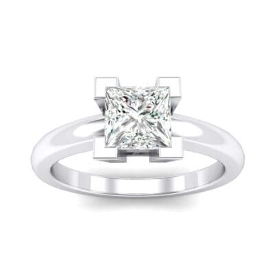 Cathedral Princess-Cut Solitaire Crystal Engagement Ring (0.65 CTW) Top Dynamic View