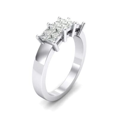 Invisible-Set Dozen Diamond Ring (0.72 CTW) Perspective View