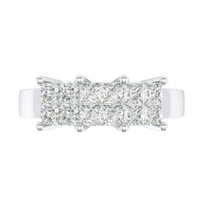 Invisible-Set Dozen Diamond Ring (0.72 CTW) Top Flat View