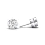 Bezel-Set Round Brilliant Crystal Stud Earrings (0 CTW) Top Dynamic View