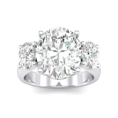 Oval Three-Stone Trellis Crystal Ring (3.85 CTW) Top Dynamic View